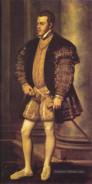 philippe ii comme princedetail Tableau Peinture - Portrait de Philippe II Tiziano Titien